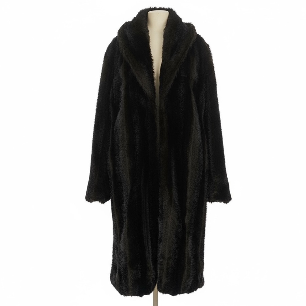 House of CB CALLIE Dark Brown Faux Fur Coat | Size L | Like New - Picture 12 of 15